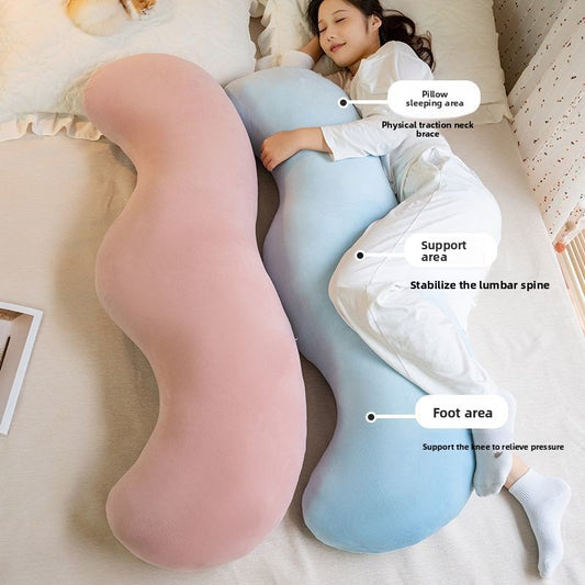 Velvet Long Pillow for Side Sleeping