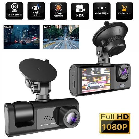 Triple Lens Car Dash Cam with WiFi Connectivity