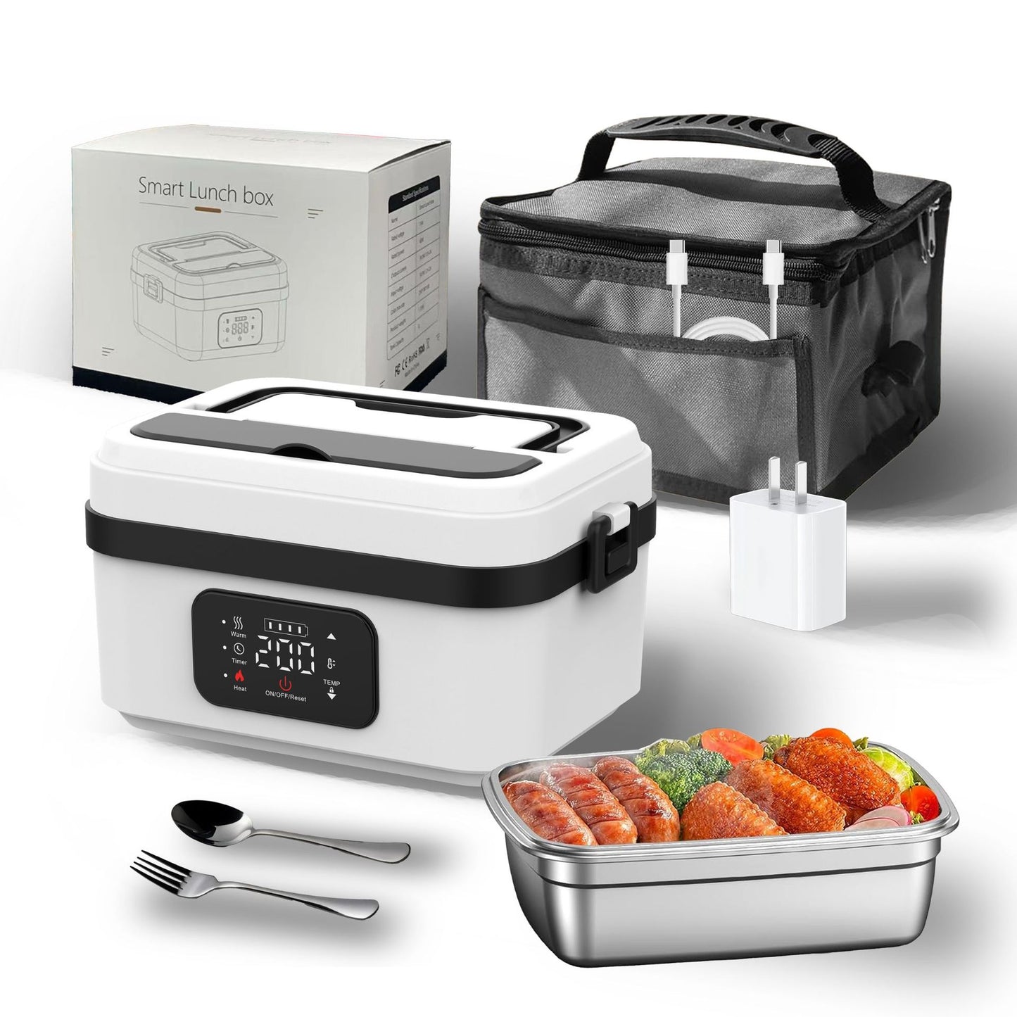 USB Charging Insulation Lunch Box with Wireless Heating