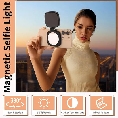 2-In-1 Magnetic Portable Makeup Mirror & Selfie Light
