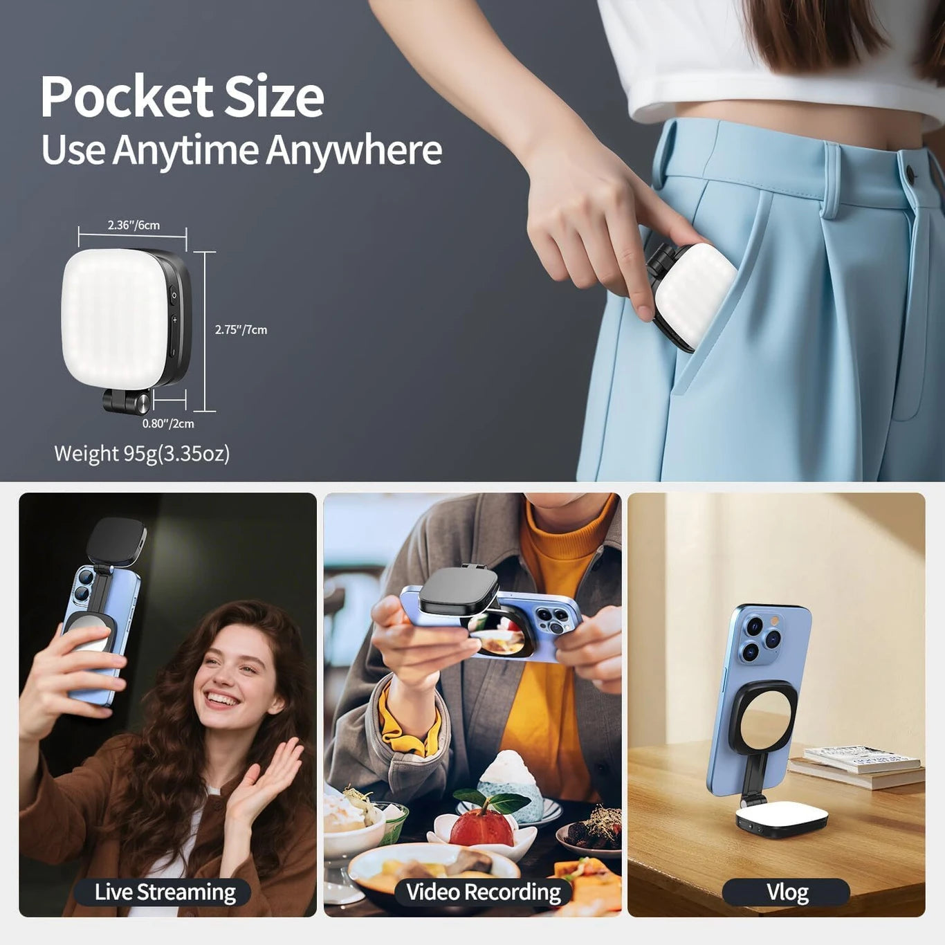 2-In-1 Magnetic Portable Makeup Mirror & Selfie Light