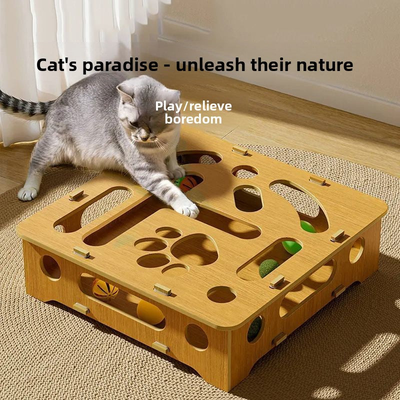 Cat Toy Maze Ball Pulling Fun
