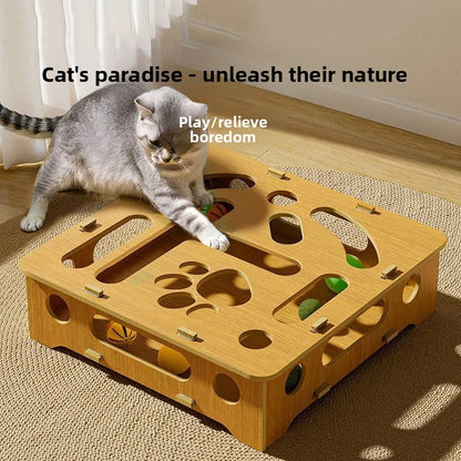 Cat Toy Maze Ball Pulling Fun