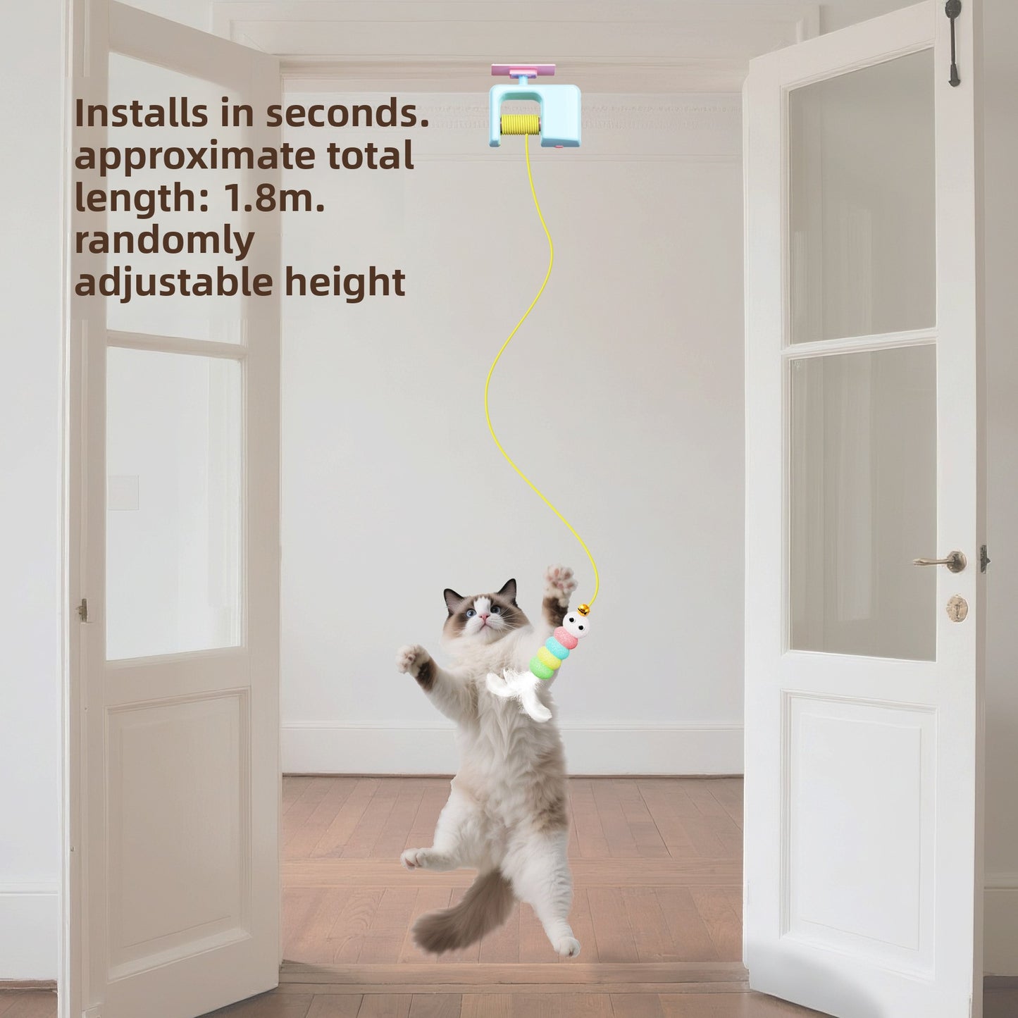 Electric Hanging Cat Toy with Feather
