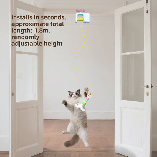 Electric Hanging Cat Toy with Feather