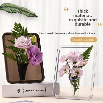 Transparent Photo Frame Vase Hydroponic Desktop Decor