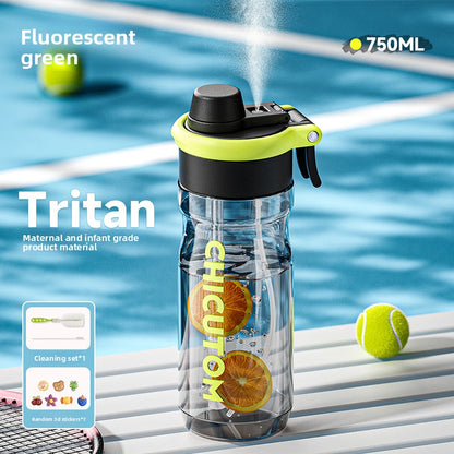 Spray Dual Drink Tritan Water Bottle with Carrying Loop