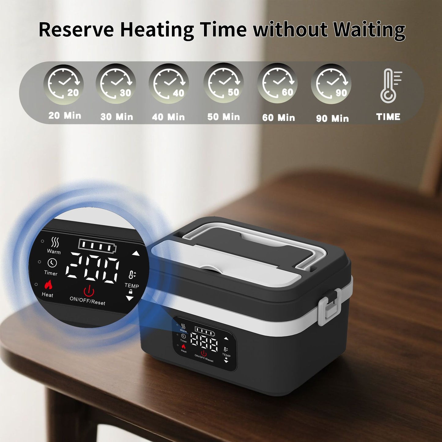 USB Charging Insulation Lunch Box with Wireless Heating