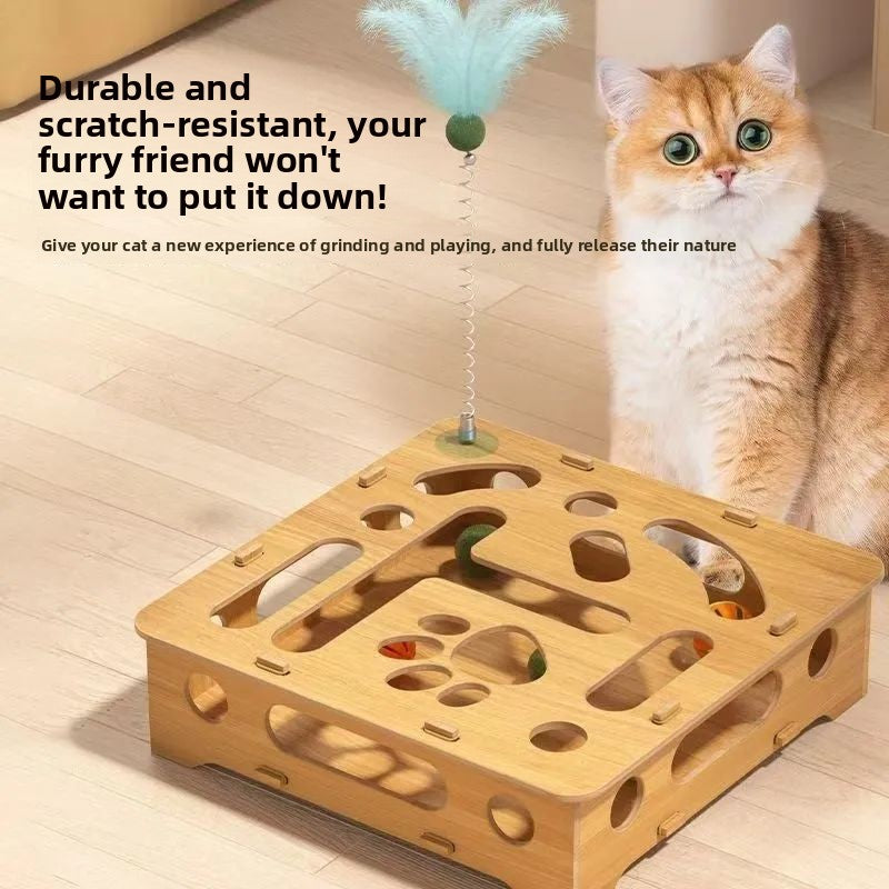 Cat Toy Maze Ball Pulling Fun