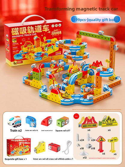 Magic Transformable Magnetic Track Cube Building Set