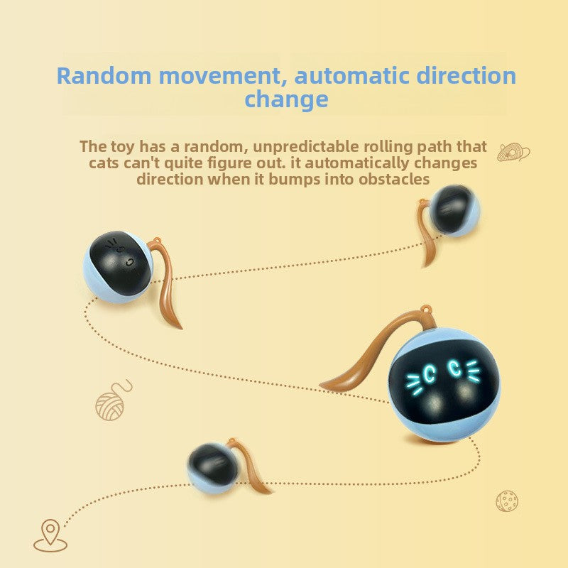 Automatic Smart Cat Toy Ball with Light and Sound