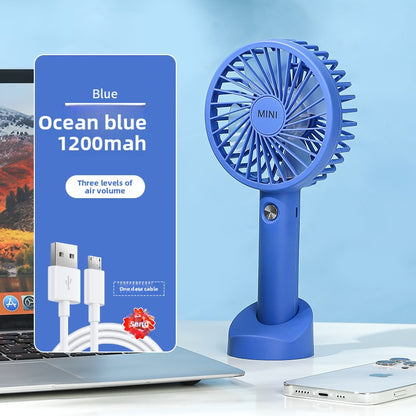 Mini USB Rechargeable Handheld Fan with Phone Holder
