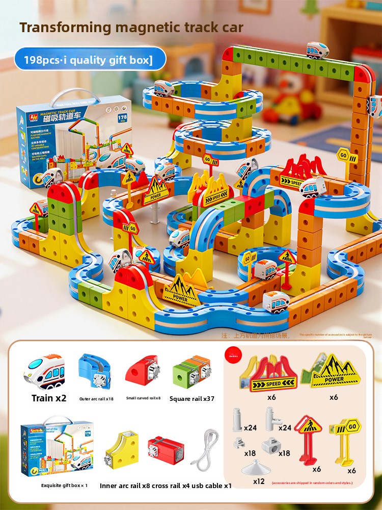 Magic Transformable Magnetic Track Cube Building Set