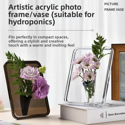 Transparent Photo Frame Vase Hydroponic Desktop Decor
