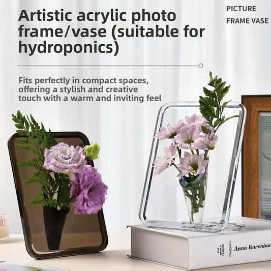 Transparent Photo Frame Vase Hydroponic Desktop Decor