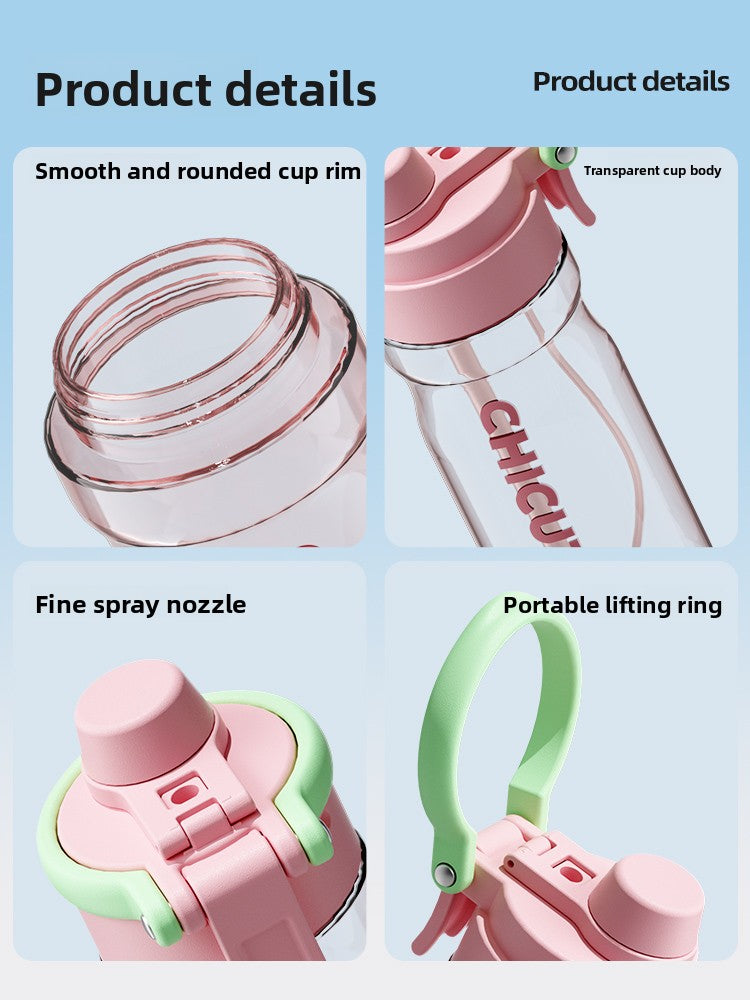 Spray Dual Drink Tritan Water Bottle with Carrying Loop