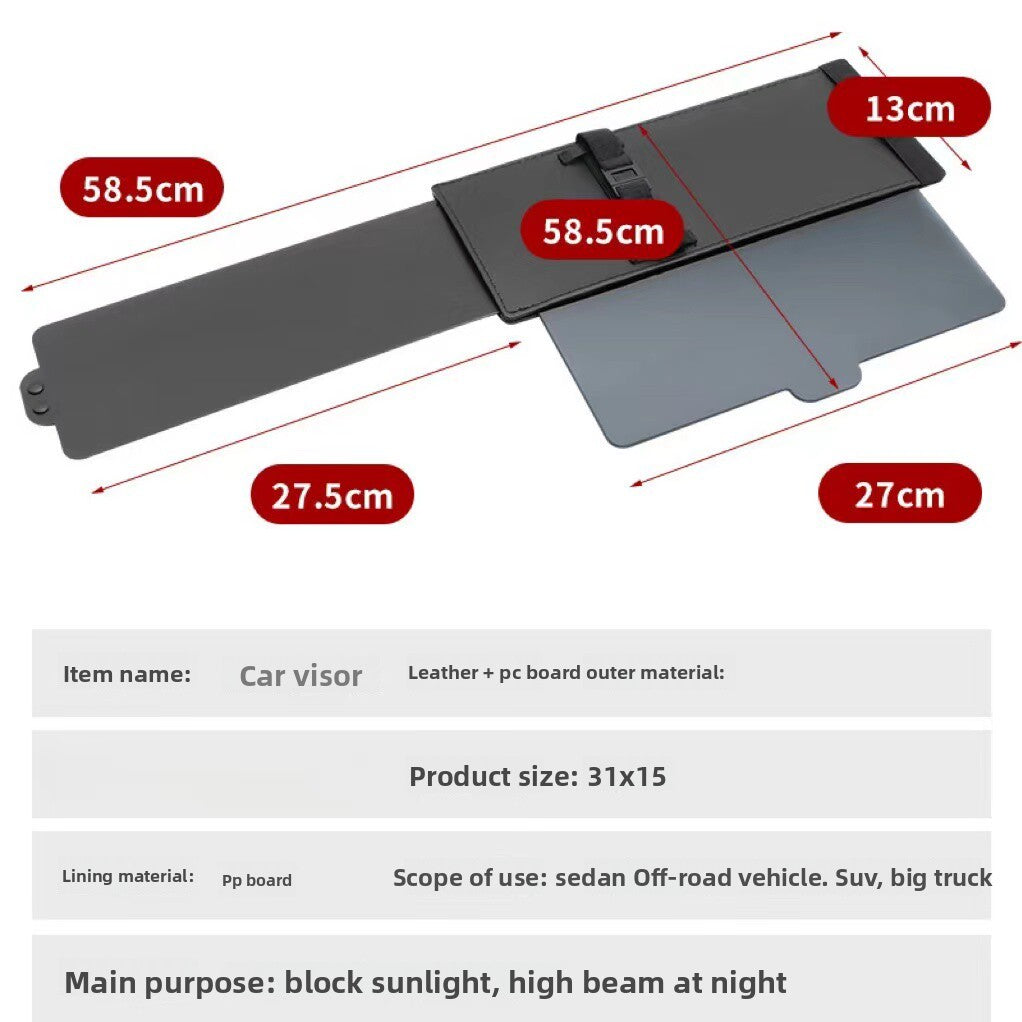 Retractable Car Sunshade, Anti-Glare Universal Fit Sun Visor