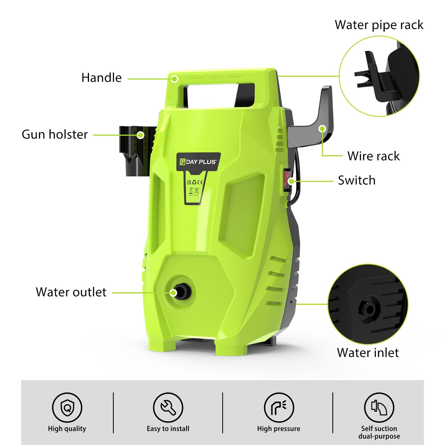 Portable Electric Car Washer High Pressure Cleaning Gun