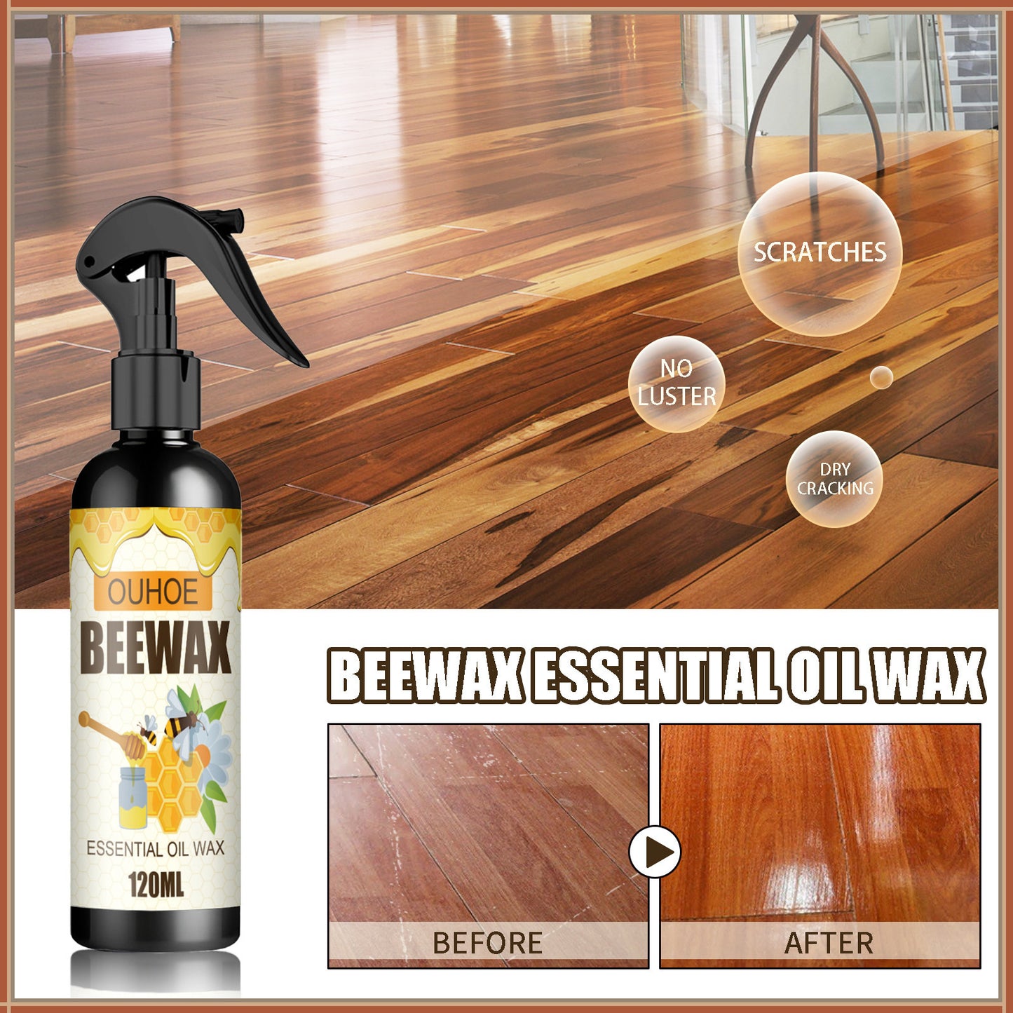 Ouhoe Beeswax Wood Floor Polish and Scratch Care Spray
