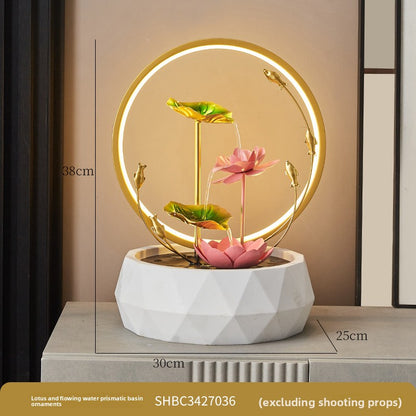 Modern Lotus Water Feature with Circulating Pump
