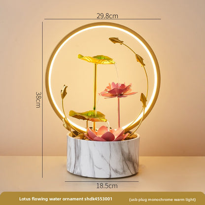 Modern Lotus Water Feature with Circulating Pump