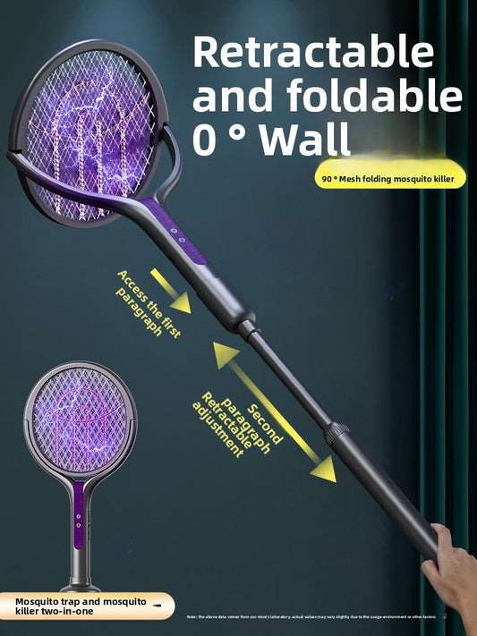 Retractable electric mosquito swatter