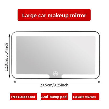 LED Illuminated Car Visor Makeup Mirror with Shatterproof Design