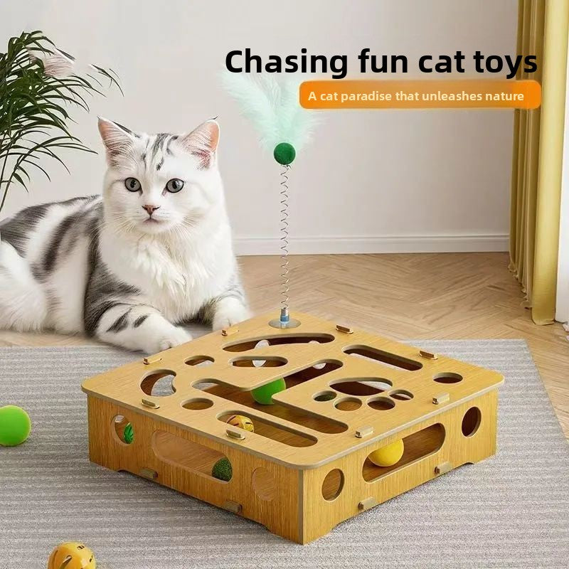 Cat Toy Maze Ball Pulling Fun
