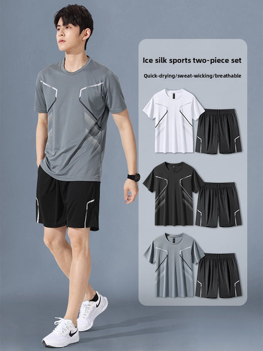 Sportswear Suit Men's Running Short-Sleeved Quick-Drying T-Shirt