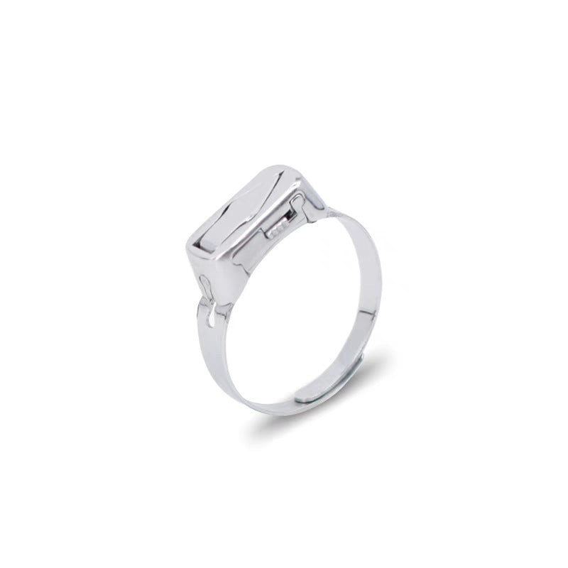 Self-defense opening ring with hidden blade