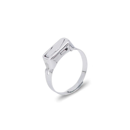 Self-defense opening ring with hidden blade