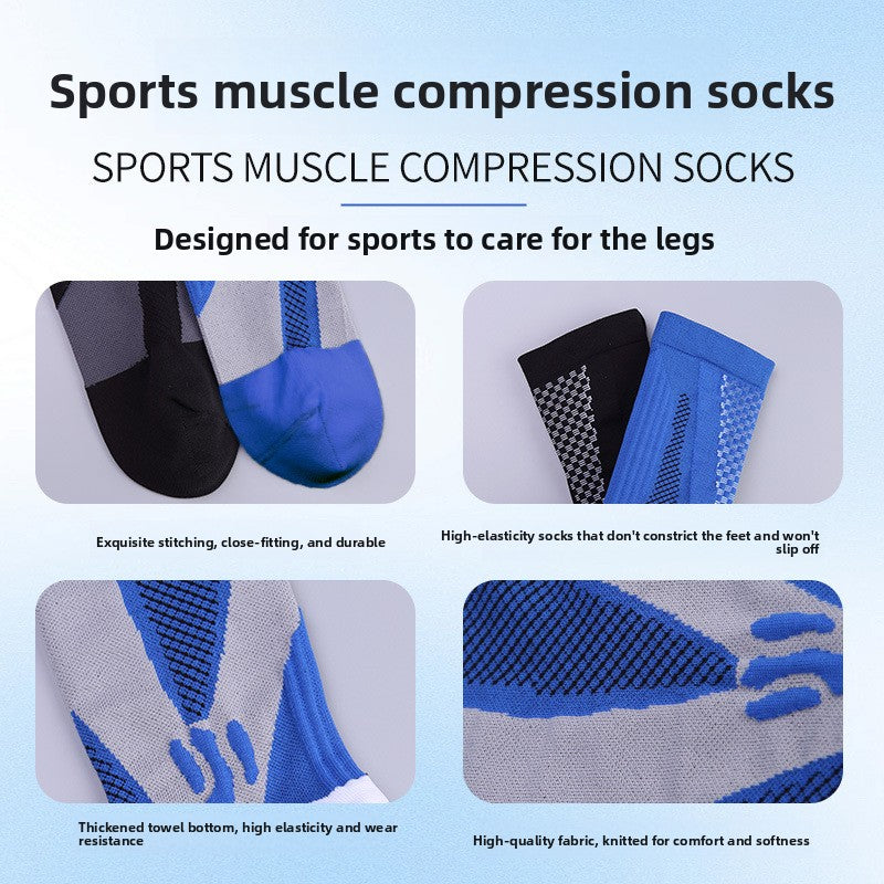 Professional Gradient Compression Sports Socks