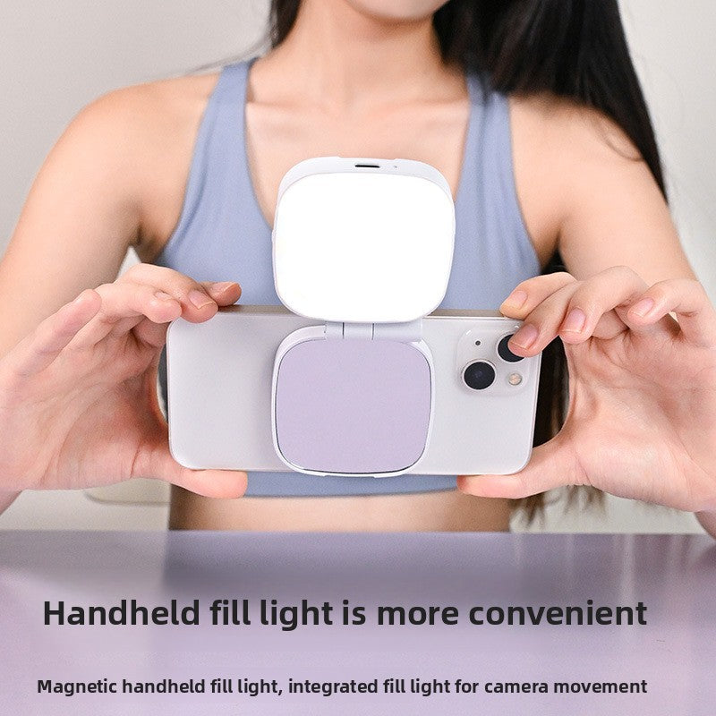 2-In-1 Magnetic Portable Makeup Mirror & Selfie Light