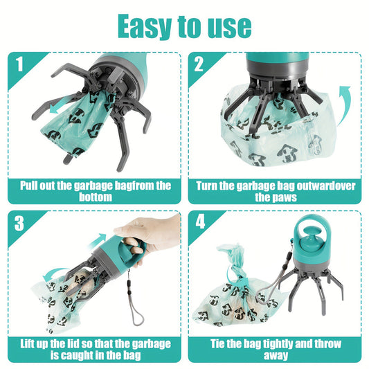 Portable Dog Waste Picker with Bag Dispenser