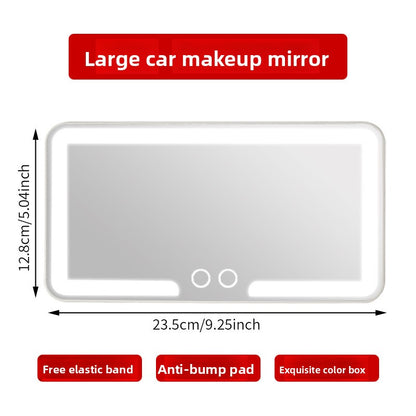 LED Illuminated Car Visor Makeup Mirror with Shatterproof Design