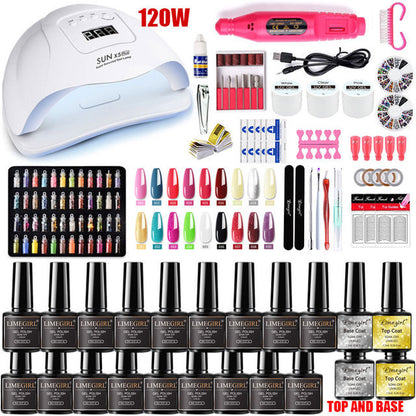 Professional Nail Art Kit with 80 Colors