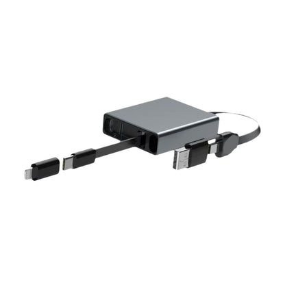 Retractable 66W Fast Charging Cable with Type-C and Lightning Connectors