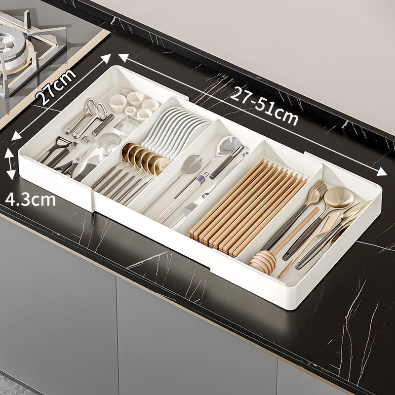 Retractable Kitchen Drawer Organizer Box