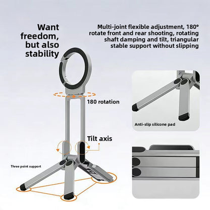 Portable Magnetic Carabiner Phone Holder Tripod