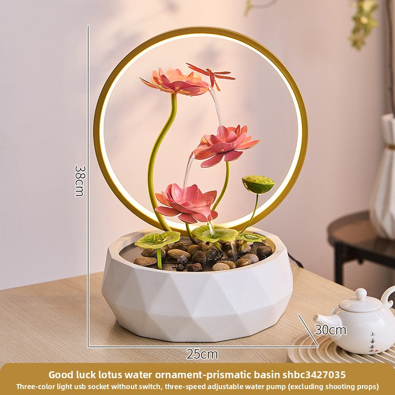 Modern Lotus Water Feature with Circulating Pump