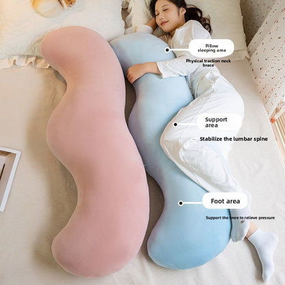 Velvet Long Pillow for Side Sleeping
